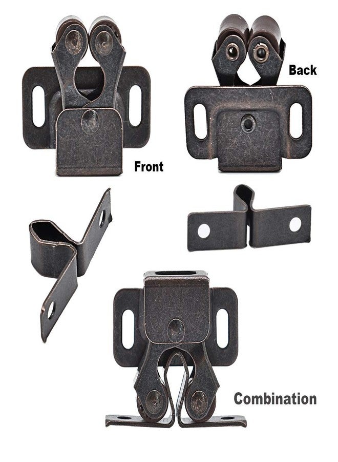 Renashed 20Pcs Cupboard Closet Cabinet Door Double Ball Roller Catch Latch Cold Rolled Steel (Bronze Tone) - Image 4